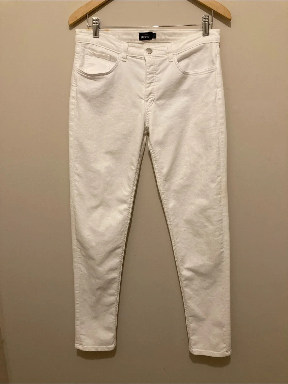 Kate Spade Saturday button fly Crisp White Skinny Jeans Sz 28
